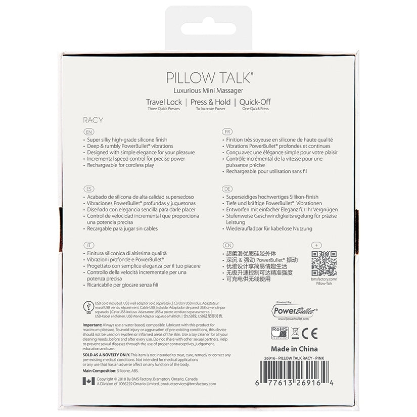 Pillow Talk Racy Mini Massager-Pink 5