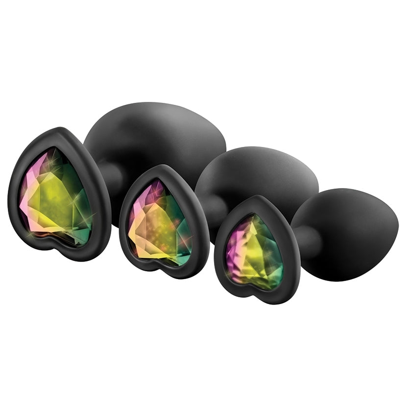 Luxe Bling Plugs Training Kit-Black With Rainbow Gems