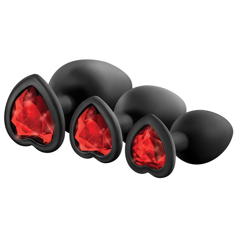 Luxe Bling Plugs Training Kit-Black With Red Gems