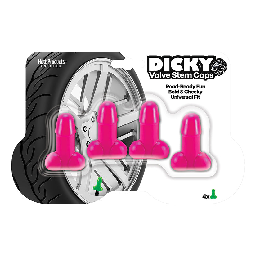 Dicky Valve Stem Caps-Pink 4pk