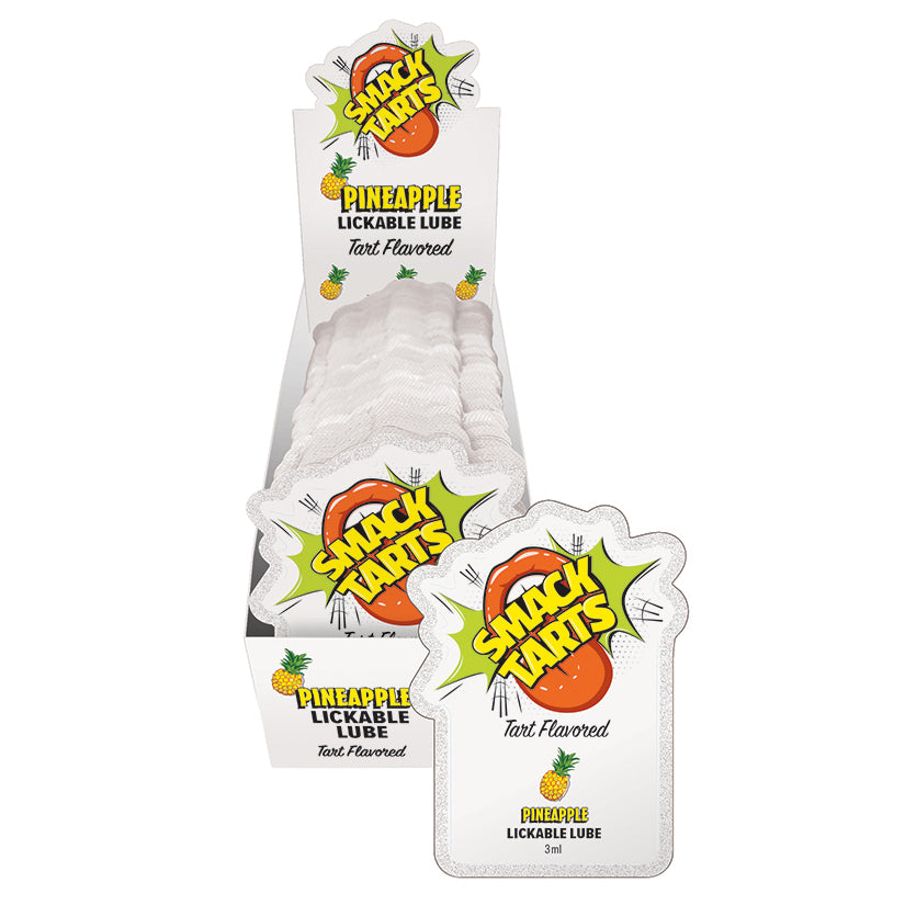 Smack Tarts Lickable Lube-Sour Pineapple 3ml Pouch Display of 36