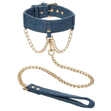 Load image into Gallery viewer, Ride 'Em Premium Denim Collection Collar With Leash
