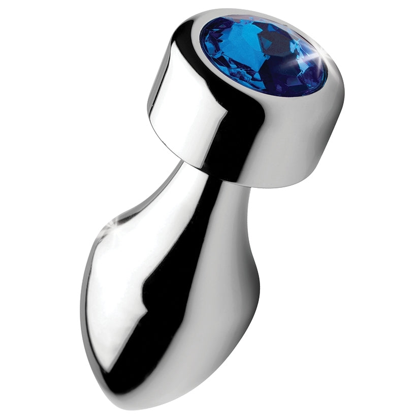 blue gem anal plug Oh My Gem Lustre Glass Butt Plug in Blue – PinkCherry main image 1