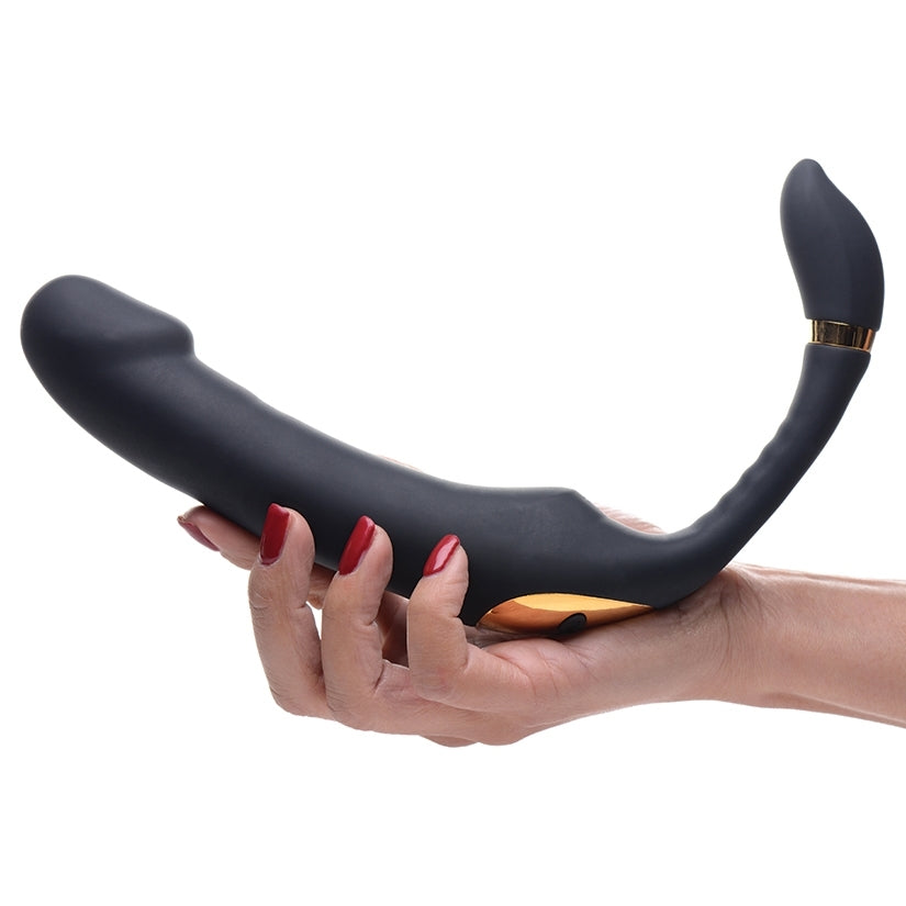 Inmi 10x Pleasure Pose Come Hither Silicone Vibrator with Poseable Clit Stim