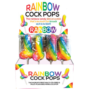 Rainbow Cock Pops-Display of 12 HP2161-99