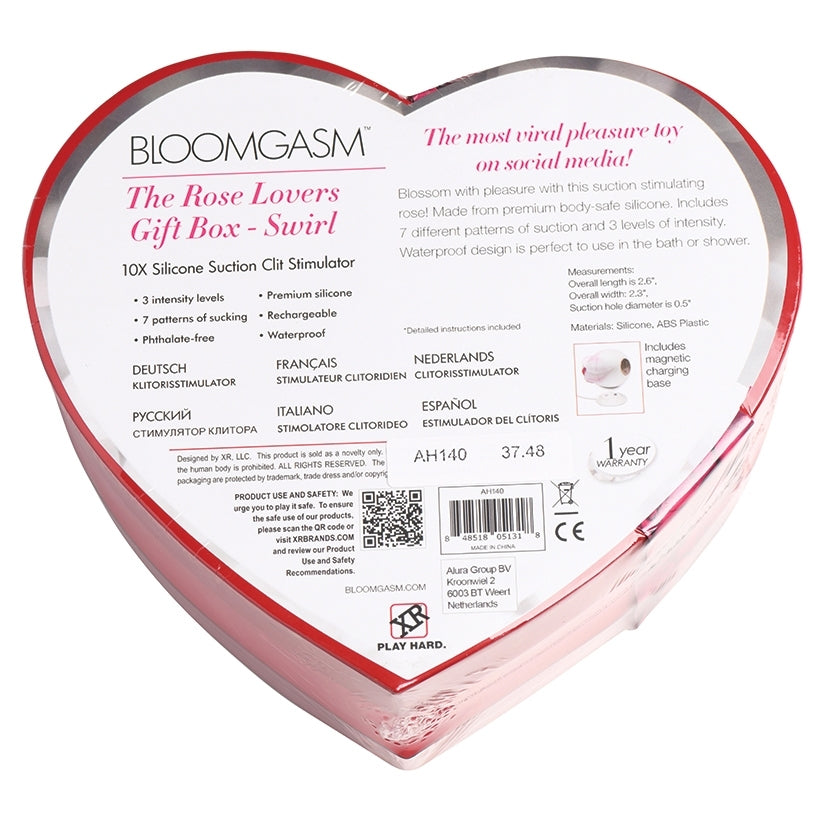 Bloomgasm Sucking Rose Heart Box-Red/W... AH140