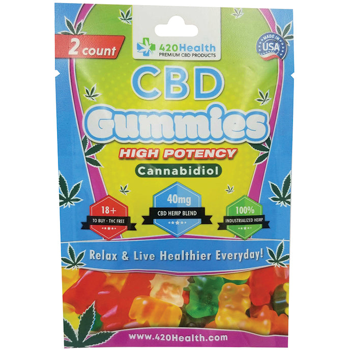 420 Health CBD Gummies 40mg 2 Count Po... 420BULK