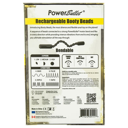 Booty Beads Rechargeable 7 Function-Black