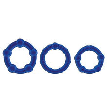 Load image into Gallery viewer, Stay Hard Beaded Cockrings-Blue 3Pk