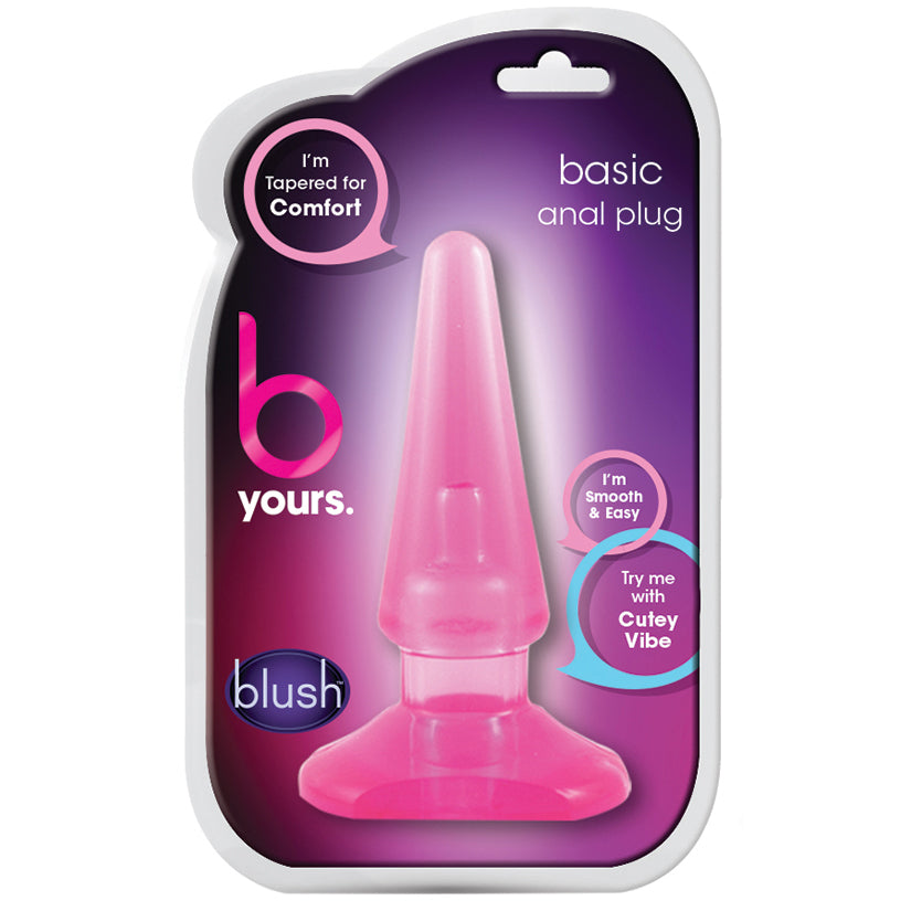 B Yours. Basic Anal Plug-Pink BL-24110