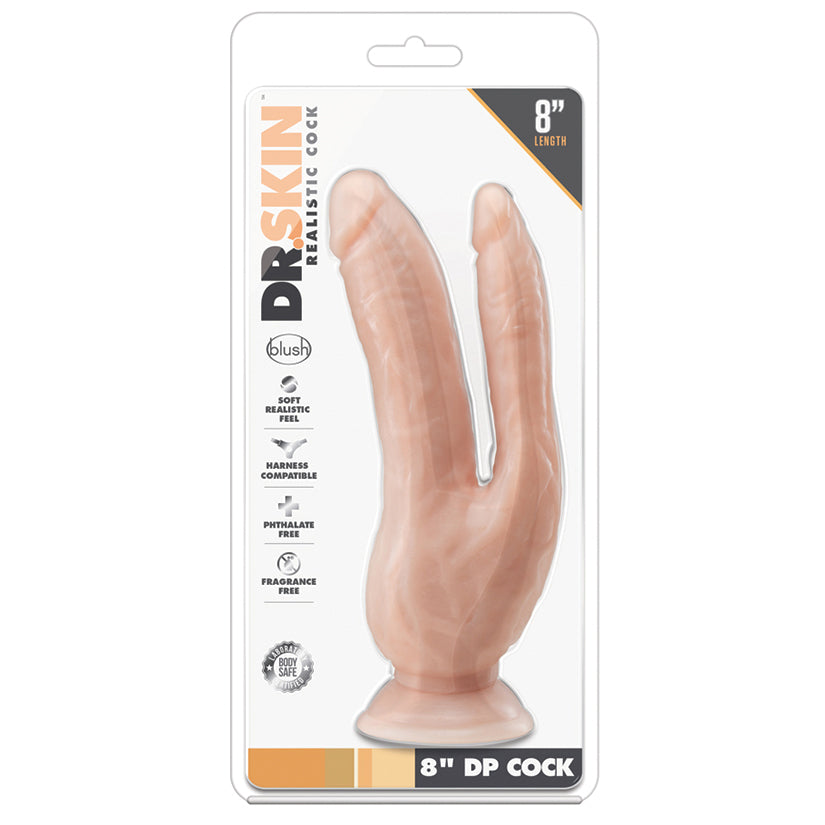 Dr. Skin 8" DP Cock-Vanilla BL-25103