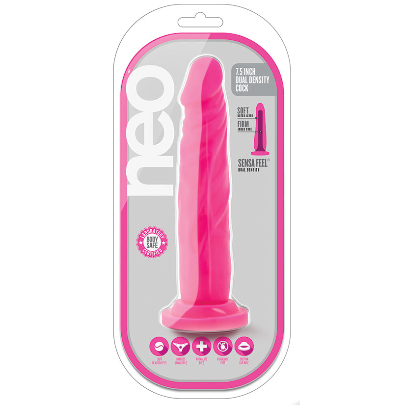 Neo Dual Density Cock-Neon Pink 7.5" BL-29110