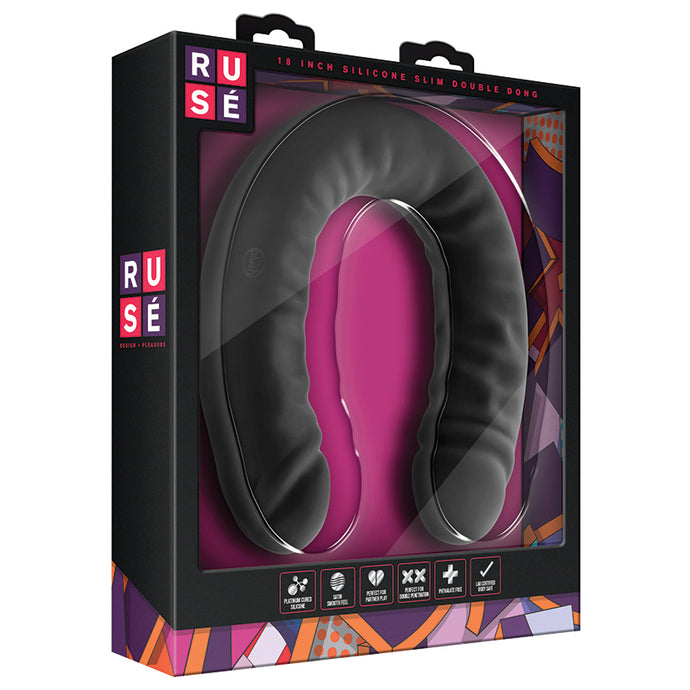 Ruse Silicone Double Headed Dildo-Blac... BL-32395