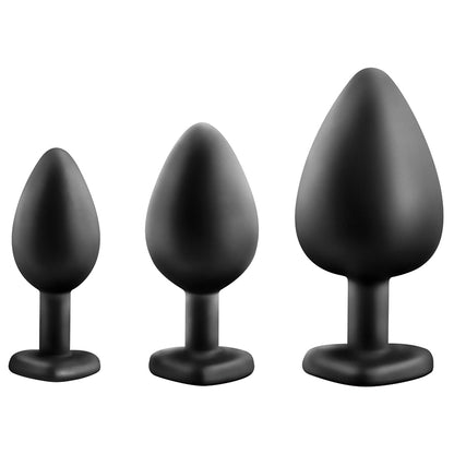 Luxe Bling Plugs Training Kit-Black With Red Gems