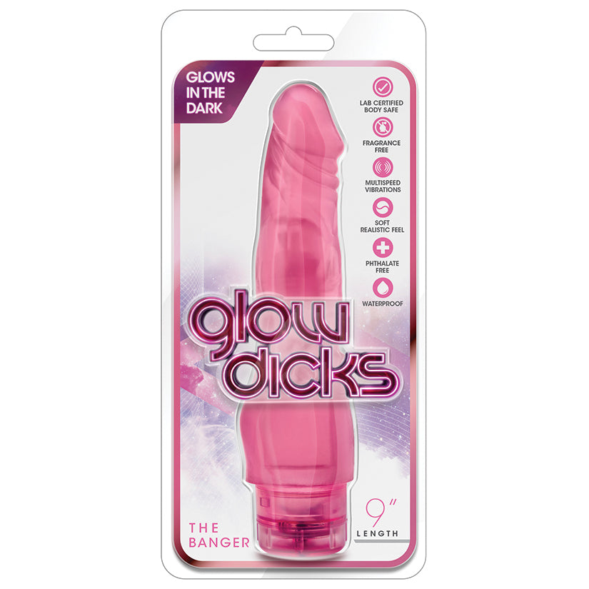 Glow Dicks The Banger Vibrating-Pink 9... BL-40120