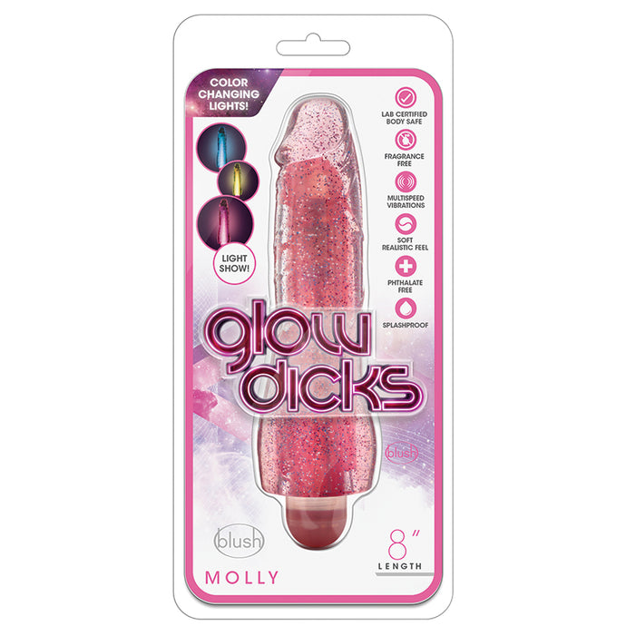 Glow Dicks Molly Glitter Vibrator-Pink... BL-43010