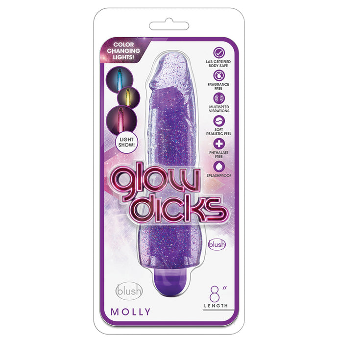 Glow Dicks Molly Glitter Vibrator-Purp... BL-43011