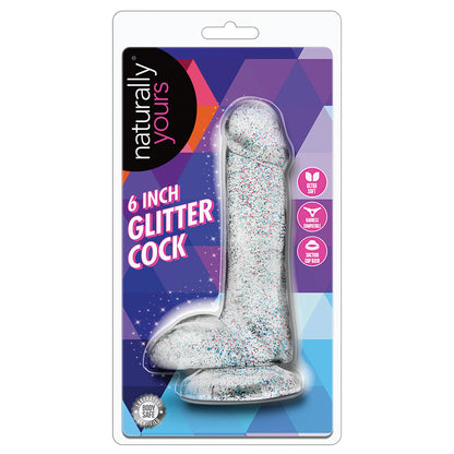 Naturally Yours Glitter Cock-Clear 6" BL-54309
