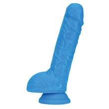 Load image into Gallery viewer, Neo Elite Silicone Dual Density Cock with Balls-Neon Blue 9