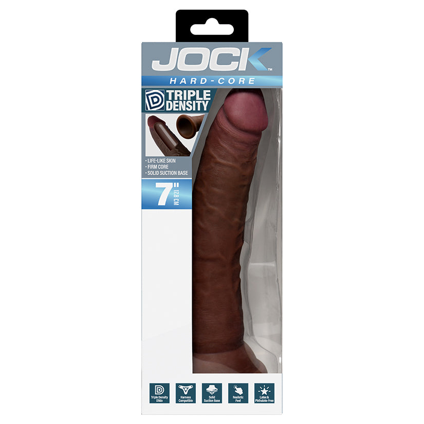 JOCK Hard Core Triple Density Dildo-Dark 7"