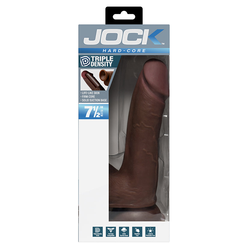JOCK Hard Core Triple Density Dildo With Balls-Dark 7.5"