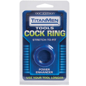 TitanMen Cock Ring Stretch To Fit-Blue 3503-02-CD