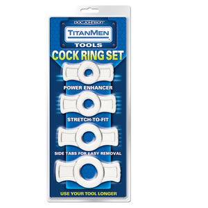 TitanMen Cock Ring Set-Clear 3503-07-CD