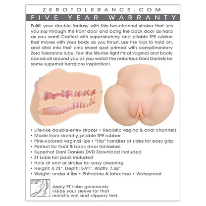 Zero Tolerance Dani Daniels Ass & Vagina Stroker Light