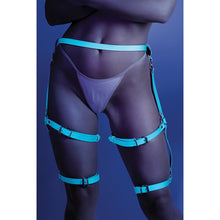 Load image into Gallery viewer, Fantasy Lingerie Glow Leg Harness-Blue O/S-Boxed