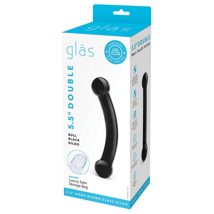 Glas Double Bulbous Dildo-Black GLAS-08