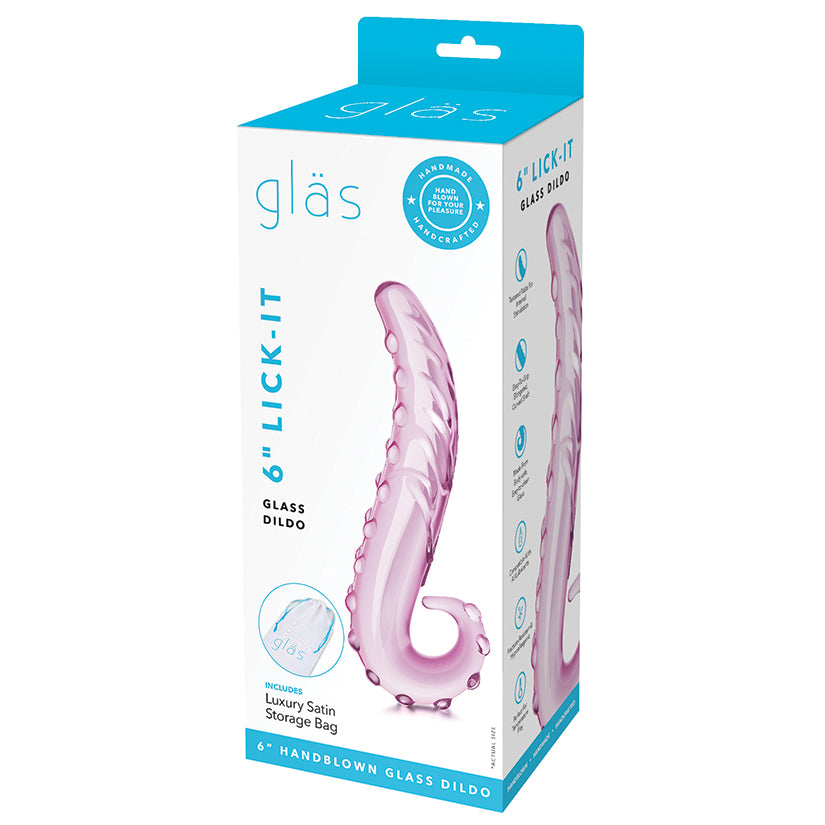 Glas 6" Lick-it Dildo-Pink GLAS-158