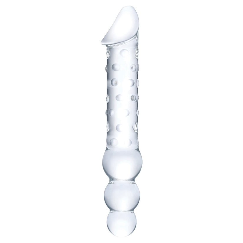 Glas Double Ended Glass Dildo with Anal Beads 12