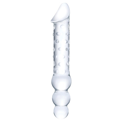 Glas Double Ended Glass Dildo with Anal Beads 12