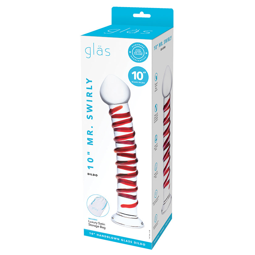 Glass Mr Swirly Dildo 10" GLAS-508