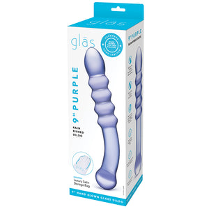 Glas Purple Rain Ribbed Dildo GLAS-52