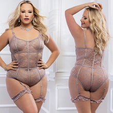 Load image into Gallery viewer, G World 2pc Slip in Sheer Teddy With S... OH2426PQ