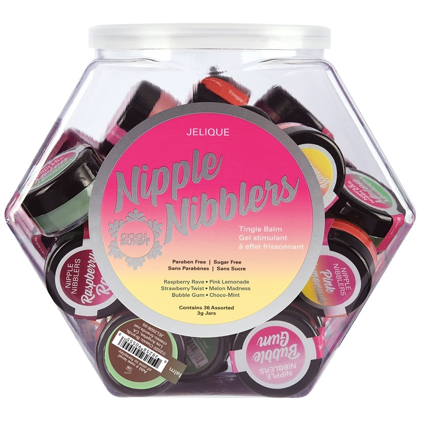 Jelique Nipple Nibblers Cool Tingle Balm-Assorted Bowl of 36 (3g)