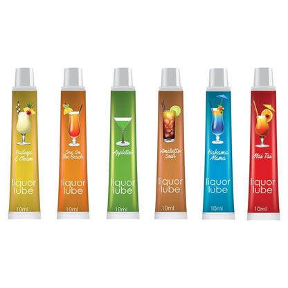 Liquor Lube 10ml Resealable Tubes-Assorted Flavors Display of 72