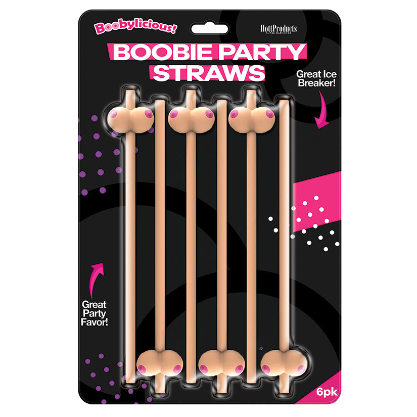 Boobie Straws-Vanilla Color Pack of 6 HP-3258