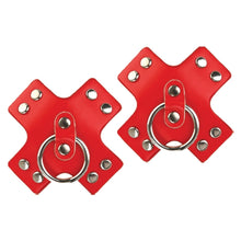 Load image into Gallery viewer, Nipplicious Seducer Leather Pasties with Ring-Red