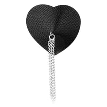 Load image into Gallery viewer, Nipplicious Dominatrix Leather Collar &amp; Pasties with Chain-Black