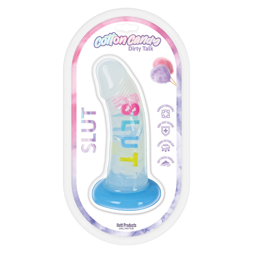 Cotton Candy Dirty Talk Slut Dildo 6"