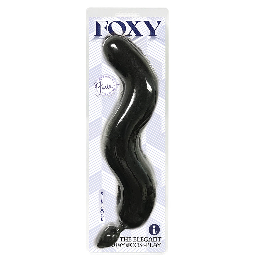 Foxy Silicone Tail Butt Plug-Black IC1402