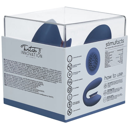Shots Innovation Twitch 3 Rechargeable Vibrator & Suction-Blue