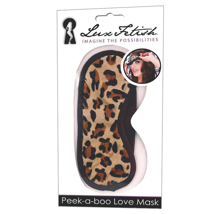 Lux Fetish Peek-A-Boo Love Mask-Leopar... LF6014