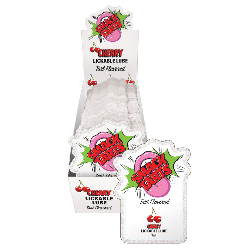 Smack Tarts Lickable Lube-Sour Cherry 3ml Pouch Display of 36