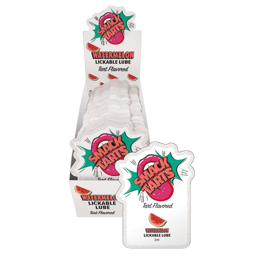 Smack Tarts Lickable Lube-Sour Watermelon 3ml Pouch Display of 36
