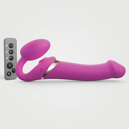 Strap On Me Multi Orgasm Bendable Strap-On-Fuchsia L