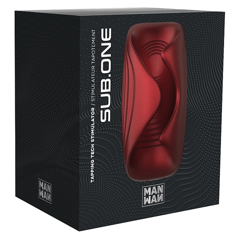 Man.wand Sub One Vibrating Tapping Masturbator-Velvet Red