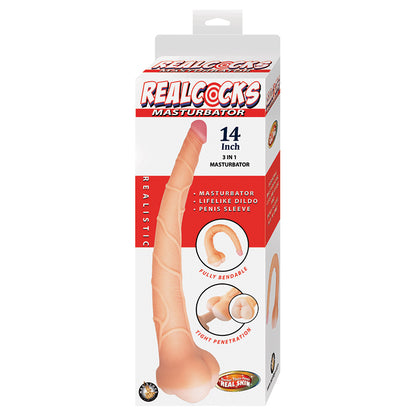 Realcocks Masturbator 3 IN 1-White 14" 3122